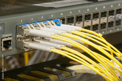 Photo: data transfer by optical fiber data transfer by optical fiber