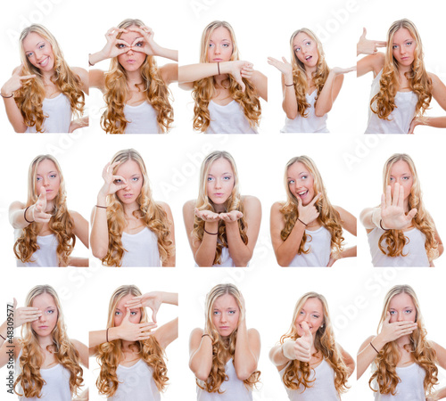 Photo: multiple gestures or signs multiple gestures or signs