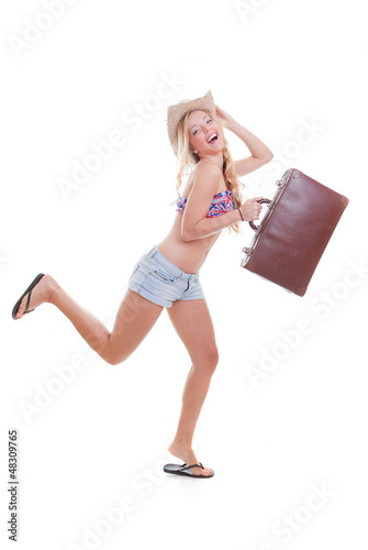 Photo: vacation woman travel bag vacation woman travel bag
