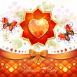Vector: Valentine's day card with hearts and butterflies Valentine's day card with hearts and butterflies
