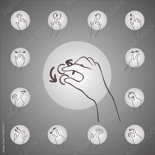 Vector: touchscreen hand icon touchscreen hand icon