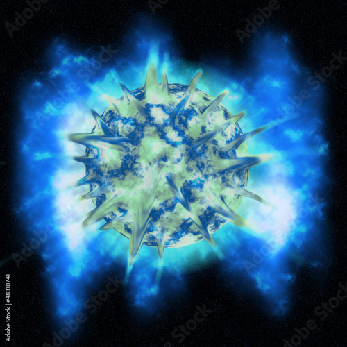Illustration: EXPLOSION in deep space and a NEBULA EXPLOSION in deep space and a NEBULA