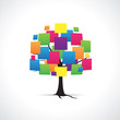 Arbre avec carrés multicolores