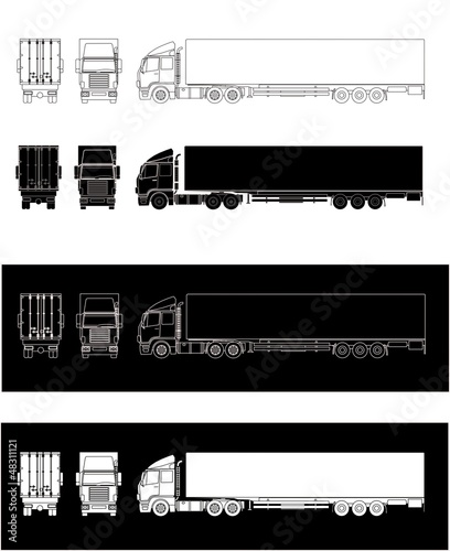 Vector: Semitrailer truck Semitrailer truck