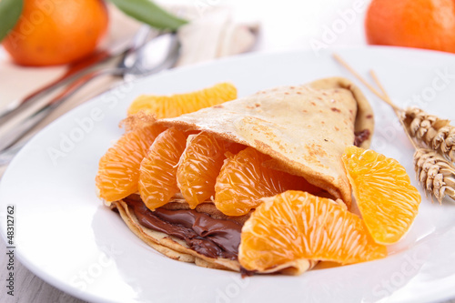 Photo: crepe with fruit and chocolate crepe with fruit and chocolate
