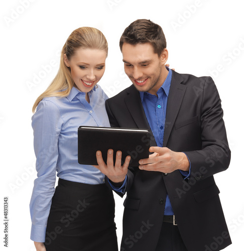Photo: man and woman with tablet pc man and woman with tablet pc