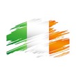 Flag Ireland in the form traces brush