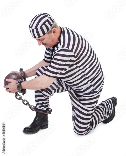 Photo: struggle with ball and chain struggle with ball and chain