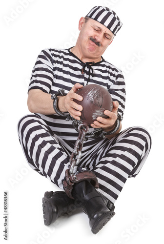 Photo: struggle with ball and chain struggle with ball and chain
