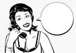 Vintage girl chatting on the phone