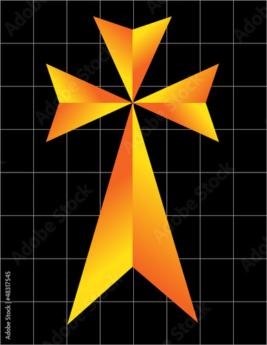 Vector: Cristal Cross on The Color Wall of The Temple Cristal Cross on The Color Wall of The Temple