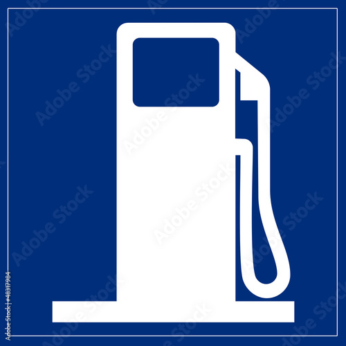 Illustration: Schild blau - Tankstelle Schild blau - Tankstelle