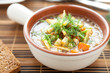 Vegetable soup in a beautiful tureen