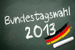 Kreidetafel mit Bundestagswahl 2013