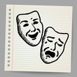 Scribble theater masks
