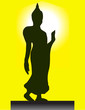 Walking Buddha Posture Image with Ring of the Light