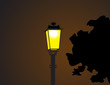 The Electricity Post in the Dark Night