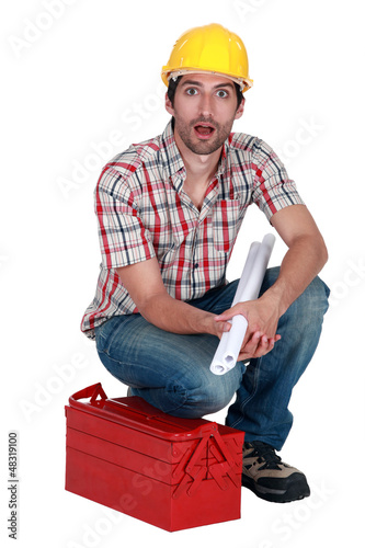 Photo: Astonished laborer Astonished laborer