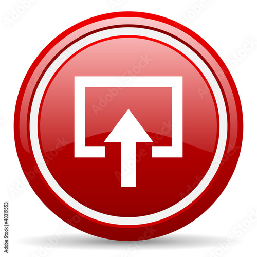 Illustration: enter red glossy icon on white background enter red glossy icon on white background