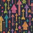 Vector nature textured arrows pointing up seamless pattern