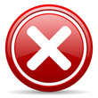 cancel red glossy icon on white background