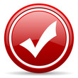 accept red glossy icon on white background