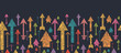 Vector nature textured arrows pointing up horizontal seamless