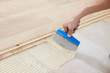 gluing parquet floor work
