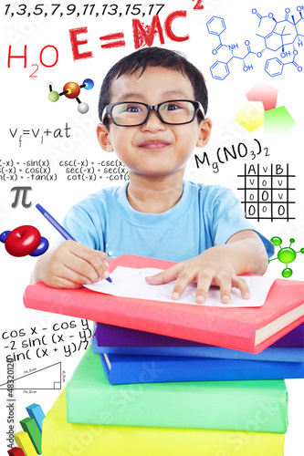 Photo: Nerd preschooler study science Nerd preschooler study science