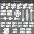 Vector: gray ui controls set gray ui controls set