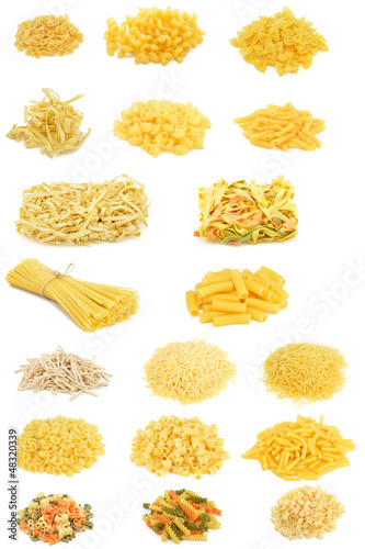 Photo: Heap of pasta isolated on white background Heap of pasta isolated on white background