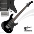 stratocaster black electric guitar