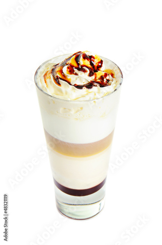 Photo: Latte isolated on white Latte isolated on white