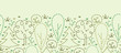 Vector embroidered forest horizontal seamless pattern background
