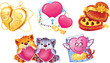 Vector: Set of romantic symbols for Valentin's Day Set of romantic symbols for Valentin's Day