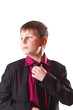 boy in a black jacket