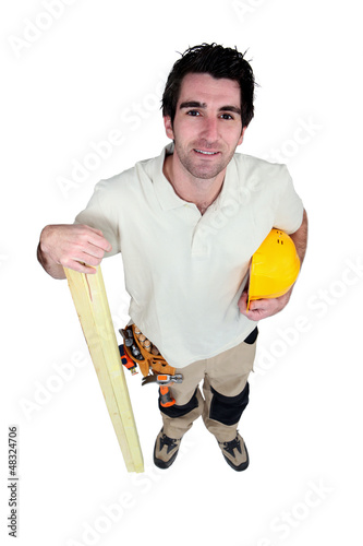 Photo: Mason with wood Mason with wood