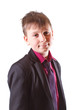boy in a black jacket