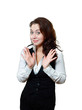 woman expressive saying