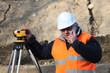 Surveyor on the phone