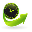bouton horloge flêche verte