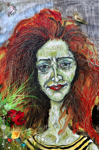 Illustration: Girl with red hair Girl with red hair