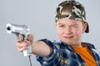 boy is playing shooting-game