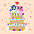 bird bride and groom on wedding card