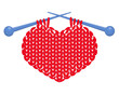Knitted heart isolated