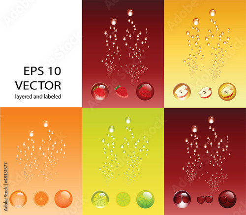 Vector: Set of Fruit Juices Set of Fruit Juices