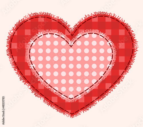 Vector: Two patchwork hearts Two patchwork hearts