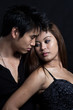 Young attractive asian man woman couple