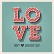 Happy Valentines day card, i love you, font type