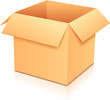 Vector yellow empty paper box, template for your design